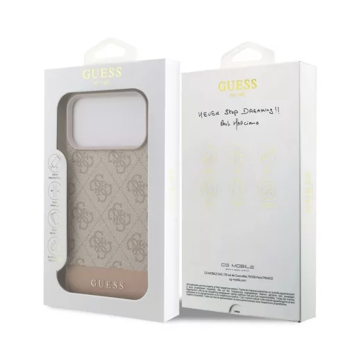 Guess PU 4G Stripe tok iPhone 17 Pro Max készülékhez rózsaszín