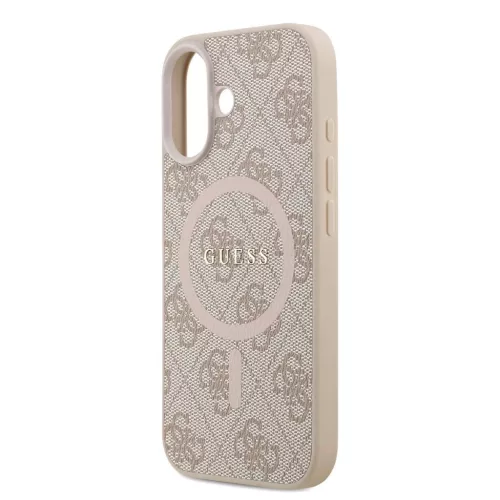 Guess PU bőr 4G Colored Ring MagSafe tok iPhone 17 készülékhez rózsaszín