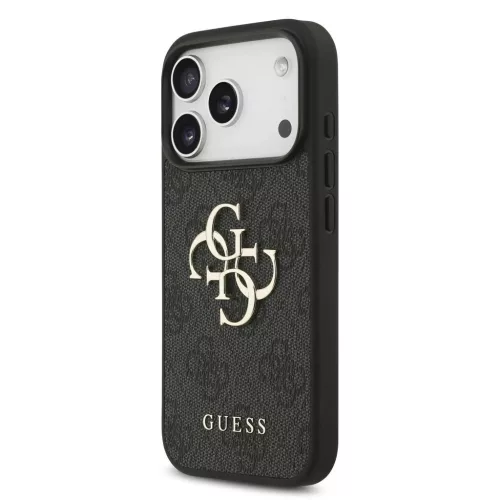 Guess PU 4G Metal Logo tok iPhone 17 Pro készülékhez szürke