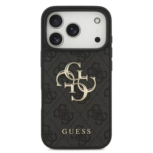 Guess PU 4G Metal Logo tok iPhone 17 Pro készülékhez szürke