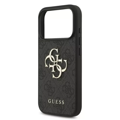 Guess PU 4G Metal Logo tok iPhone 17 Pro készülékhez szürke
