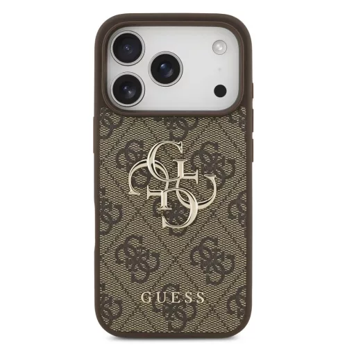 Guess PU 4G Metal Logo tok iPhone 17 Pro készülékhez barna