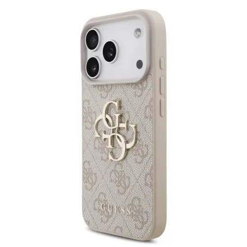 Guess PU 4G Metal Logo tok iPhone 17 Pro készülékhez rózsaszín
