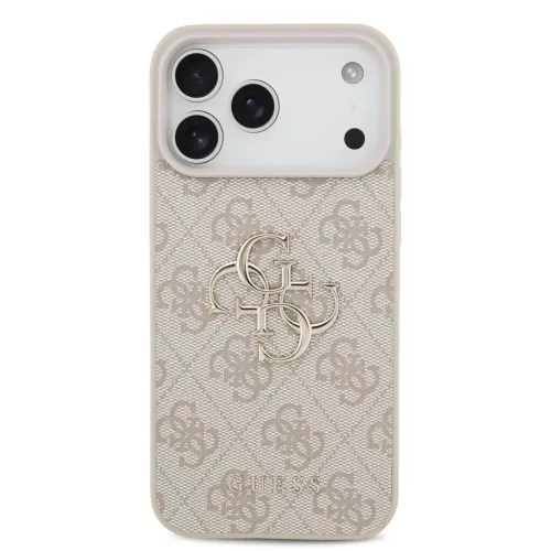 Guess PU 4G fém logózós pántos tok iPhone 17 Pro Max készülékhez rózsaszín