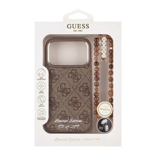 Guess PU 4G MagSafe Strap Limited Edition of 299 tok iPhone 17 Pro készülékhez barna