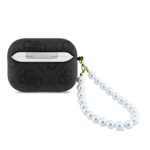 Guess PU 4G Classic Logo Pearl Strap tok AirPods Pro 3 készülékhez fekete