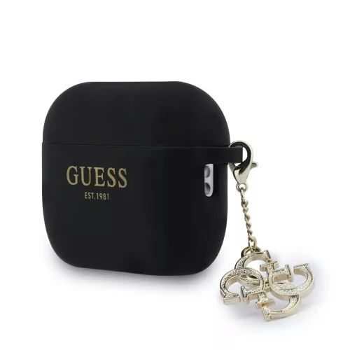 Guess 4G Charm szilikon tok AirPods Pro 3 készülékhez fekete