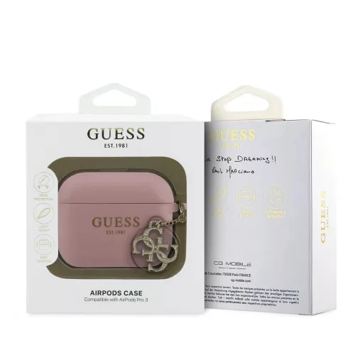 Guess 4G Charm szilikon tok AirPods Pro 3 készülékhez rózsaszín