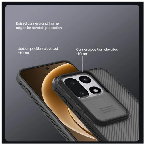 Nillkin CamShield PRO merev tok for OnePlus 15 készülékhez átlátszó fekete