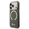 Guess IML Glitter Script Strap MagSafe tok iPhone 17 Pro készülékhez fekete