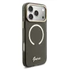 Guess IML Glitter Script Strap MagSafe tok iPhone 17 Pro Max készülékhez fekete