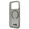 Guess IML Glitter Script Strap MagSafe tok iPhone 17 Pro Max készülékhez fekete
