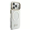 Guess IML Glitter Script Strap MagSafe tok iPhone 17 Pro készülékhez átlátszó