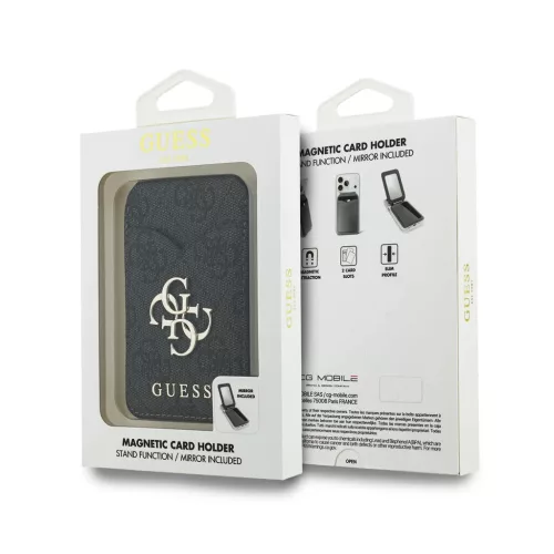 Guess PU 4G Mirror MagSafe Cardslot Tartó fekete
