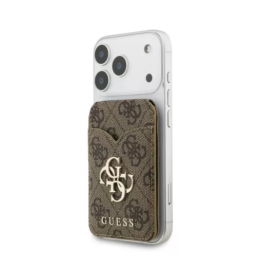 Guess PU 4G Mirror MagSafe Cardslot állvány barna