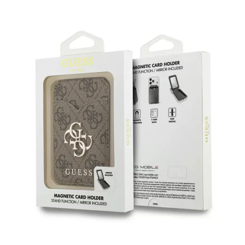 Guess PU 4G Mirror MagSafe Cardslot állvány barna