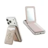 Guess PU 4G Mirror MagSafe Cardslot Stand tok rózsaszín