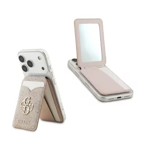 Guess PU 4G Mirror MagSafe Cardslot Stand tok rózsaszín