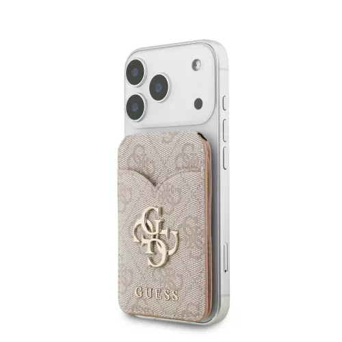 Guess PU 4G Mirror MagSafe Cardslot Stand tok rózsaszín