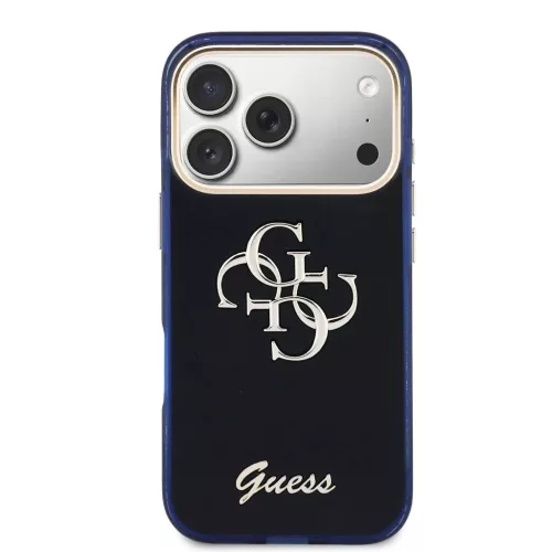 Guess IML 4G Script Metal Logo tok iPhone 17 Pro készülékhez kék