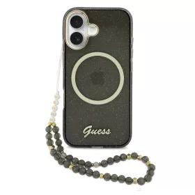   Guess IML Glitter Script Strap MagSafe tok iPhone 17 készülékhez fekete