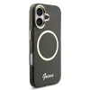 Guess IML Glitter Script Strap MagSafe tok iPhone 17 készülékhez fekete