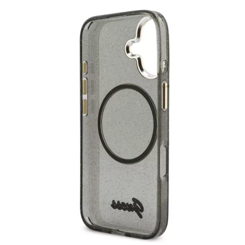 Guess IML Glitter Script Strap MagSafe tok iPhone 17 készülékhez fekete