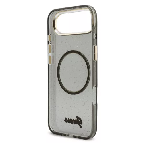 Guess IML Glitter Script Strap MagSafe tok iPhone Air készülékhez, fekete