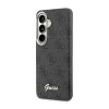 Guess PU 4G Script Metal Logo mágneses tok Samsung Galaxy S26 készülékhez fekete