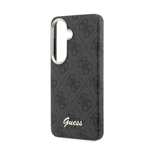 Guess PU 4G Script Metal Logo mágneses tok Samsung Galaxy S26 készülékhez fekete