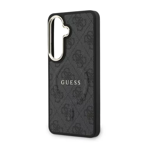 Guess PU-bőr 4G aranykeretes mágneses tok Samsung Galaxy S26 készülékhez fekete