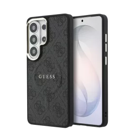   Guess PU bőr 4G mágneses tok arany kerettel Samsung Galaxy S26 Ultra készülékhez fekete