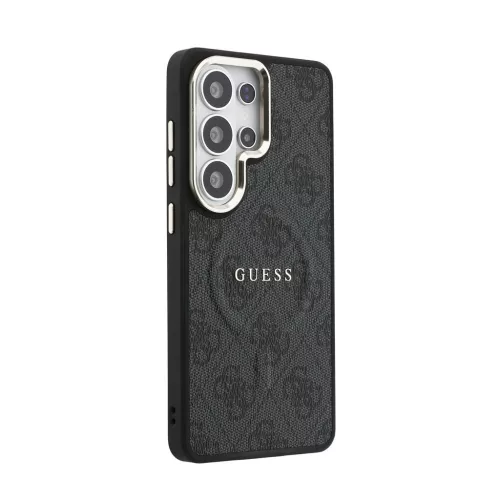 Guess PU bőr 4G mágneses tok arany kerettel Samsung Galaxy S26 Ultra készülékhez fekete