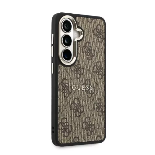 Guess 4G Gold Frame mágneses műbőr tok Samsung Galaxy S26 készülékhez barna