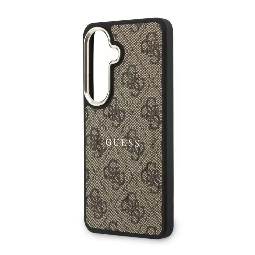 Guess 4G Gold Frame mágneses műbőr tok Samsung Galaxy S26 készülékhez barna