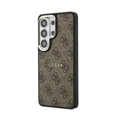 Guess PU bőr 4G Gold Frame mágneses tok Samsung Galaxy S26 Ultra készülékhez barna