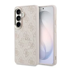   Guess PU bőr 4G aranykeretes mágneses tok Samsung Galaxy S26 készülékhez, rózsaszín