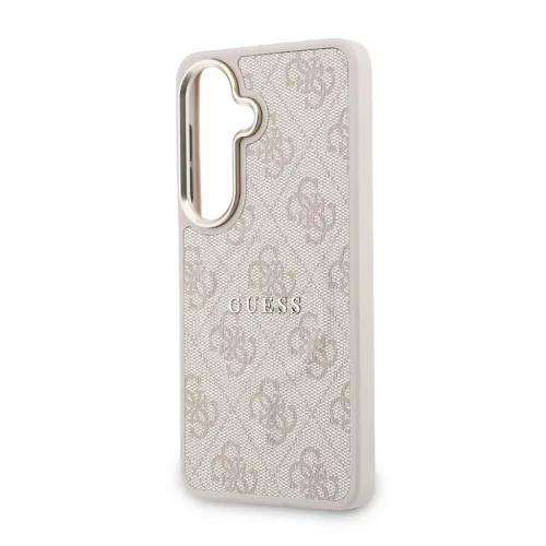 Guess PU bőr 4G aranykeretes mágneses tok Samsung Galaxy S26 készülékhez, rózsaszín
