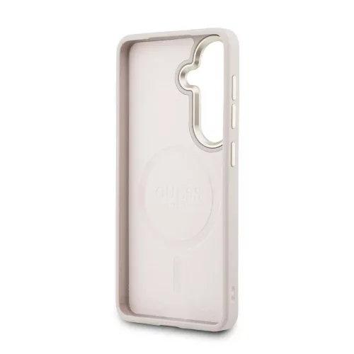 Guess PU bőr 4G aranykeretes mágneses tok Samsung Galaxy S26 készülékhez, rózsaszín
