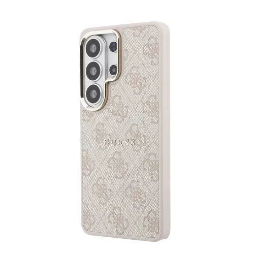 Guess PU bőr 4G Gold Frame mágneses tok Samsung Galaxy S26 Ultra készülékhez rózsaszín