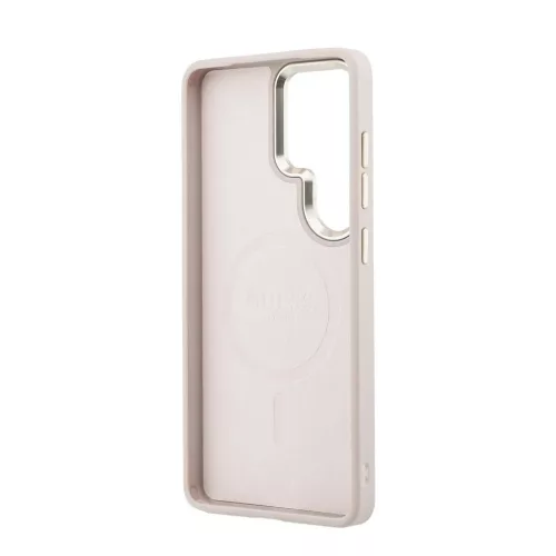 Guess PU bőr 4G Gold Frame mágneses tok Samsung Galaxy S26 Ultra készülékhez rózsaszín