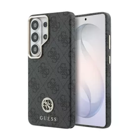   Guess PU bőr 4G strassz logós arany keretes mágneses tok Samsung Galaxy S26 Ultra készülékhez fekete