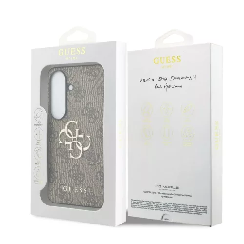 Guess PU 4G Metal Logo tok Samsung Galaxy S26 készülékhez barna