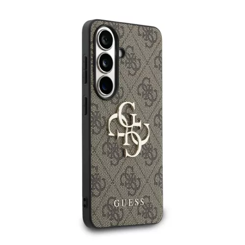 Guess PU 4G fém logós tok Samsung Galaxy S26+ készülékhez barna