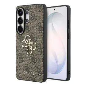  Guess PU 4G fém logós tok Samsung Galaxy S26 Ultra készülékhez barna