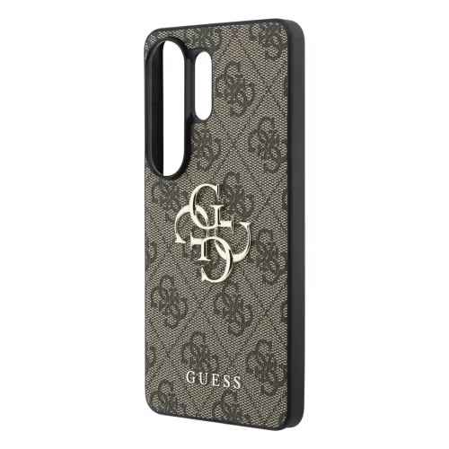 Guess PU 4G fém logós tok Samsung Galaxy S26 Ultra készülékhez barna