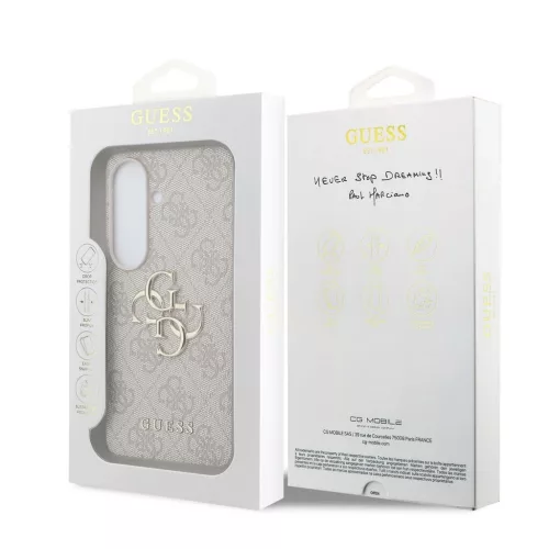 Guess PU 4G Metal Logo tok Samsung Galaxy S26 készülékhez rózsaszín