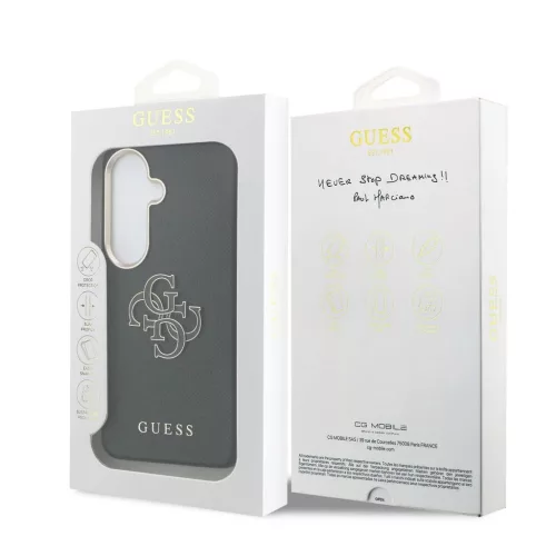 Guess PU 4G Resin Metal Logo tok Samsung Galaxy S26+ készülékhez fekete