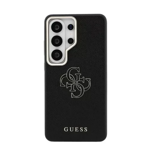 Guess PU 4G Resin Metal Logo tok Samsung Galaxy S26 Ultra készülékhez, fekete