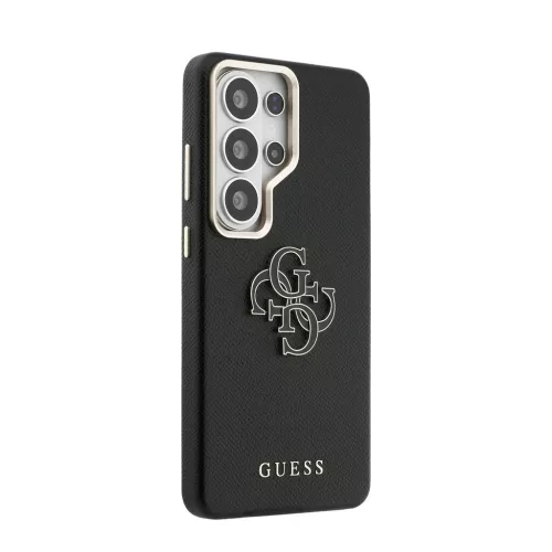 Guess PU 4G Resin Metal Logo tok Samsung Galaxy S26 Ultra készülékhez, fekete